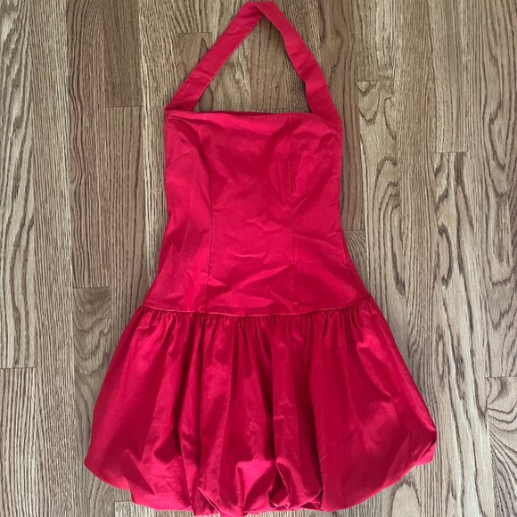Hello Molly Perfect Personality Halter Mini Dress Red - Picture 1 of 2